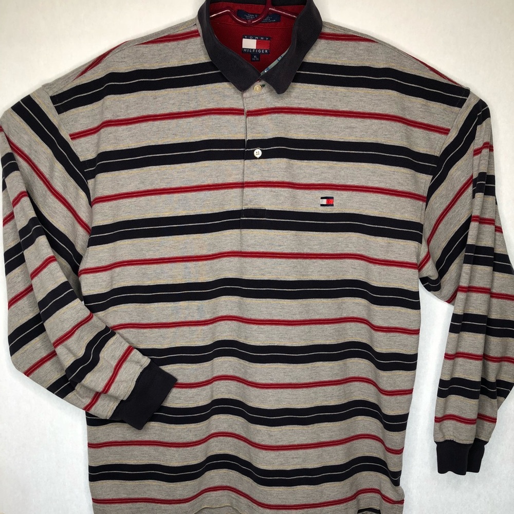 Vintage Tommy Hilfiger long sleeve polo striped